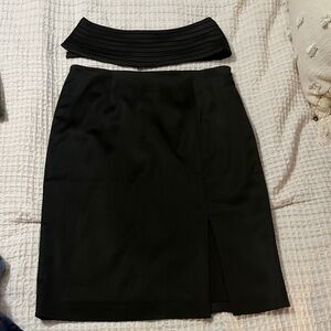 White House Black Market Elegant Black Skirt Set